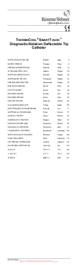 Johnson & Johnson Biosense Webster ThermoCool SmartTouch Instructions For Use Manual предпросмотр