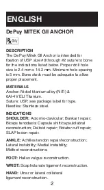 Preview for 3 page of Johnson & Johnson DePuy Mitek GII Anchor Manual