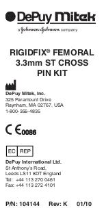 Johnson & Johnson DePuy Mitek Rigidfix 104144 Manual preview