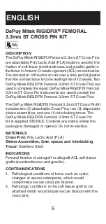 Preview for 6 page of Johnson & Johnson DePuy Mitek Rigidfix 104144 Manual