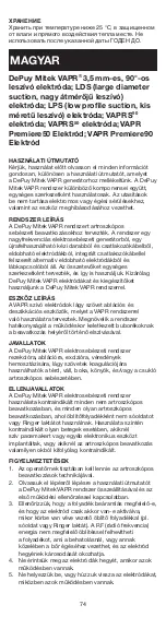 Preview for 74 page of Johnson & Johnson DePuy Mitek VAPR 3.5 mm 90 Instructions For Use Manual