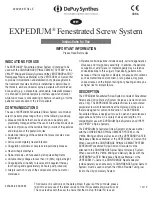 Johnson & Johnson DePuy Synthes EXPEDIUM Instructions For Use Manual preview