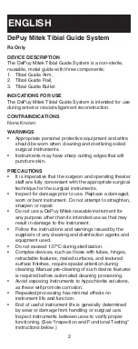 Preview for 3 page of Johnson & Johnson DePuy Synthes Mitek Tibial Guide Manual