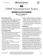 Preview for 1 page of Johnson & Johnson DePuy Synthes VIPER System Instructions For Use Manual