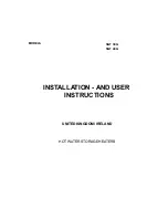 Preview for 1 page of Johnson & Starley SGT 30 G Installation And User Instructions Manual