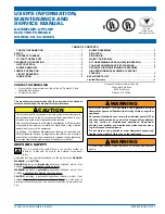 Johnson Controls Unitary Products COMFORT-AIRE EB Series User'S Information, Maintenance And Service Manual preview