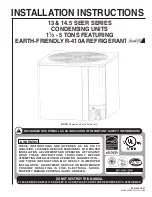 Preview for 1 page of Johnson Controls 13 SEER - GCGD Installation Instructions Manual