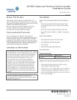 Johnson Controls ATC1510 Installation Manual предпросмотр