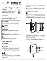 Предварительный просмотр 1 страницы Johnson Controls BMMS-1P Installation & Operation Manual