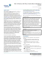 Preview for 1 page of Johnson Controls CVE03050 Installation Manual