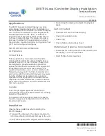 Johnson Controls DIS1710 Installation Instructions Manual preview