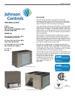 Johnson Controls Duct R-410A Technical Manual preview