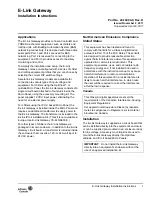 Preview for 1 page of Johnson Controls E-Link Installation Instructions Manual