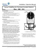 Предварительный просмотр 1 страницы Johnson Controls FlexSys Elan-06R-180 Installation & Operation Manual