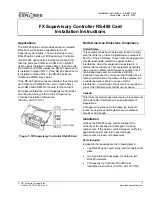 Johnson Controls FX Supervisory Controller RS-485 Card Installation Instructions предпросмотр