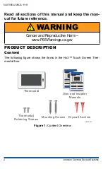 Предварительный просмотр 2 страницы Johnson Controls Hx3 S1-THXU430W User'S Information Manual