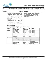 Предварительный просмотр 24 страницы Johnson Controls TEC3620 Series Installation & Operation Manual