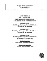 Preview for 1 page of Johnson Controls VPC Installation, Operation & Maintenance Instructions Manual