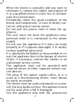 Preview for 20 page of Johnson Aria Pura Instructions For Use Manual