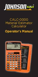 Preview for 1 page of Johnson CALC-0000 Operator'S Manual