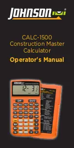 Johnson CALC-1500 Operator'S Manual preview