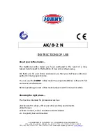 Johny AK/8-2 N Instructions Of Use preview