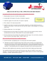 Preview for 1 page of JOMAR AE-450 Installation, Operation And Maintenance