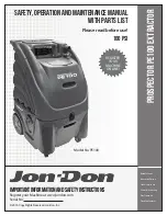 Preview for 1 page of Jon-Don Prospector PE100 Safety, Operation And Maintenance Manual With Parts List