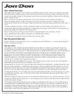 Preview for 2 page of Jon-Don Prospector PE100 Safety, Operation And Maintenance Manual With Parts List