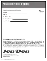 Preview for 12 page of Jon-Don Prospector PE100 Safety, Operation And Maintenance Manual With Parts List