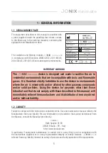 Preview for 5 page of Jonix 70WHMINIMATE4 Use And Maintenance Manual