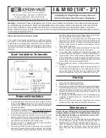 Предварительный просмотр 1 страницы Jordan Valve I 60 Installation & Maintenance Instructions