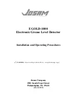 Preview for 1 page of JOSAM EGOLD-1000 Installation And Operating Procedures