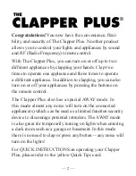 Preview for 2 page of Joseph Enterprises The Clapper Plus Manual