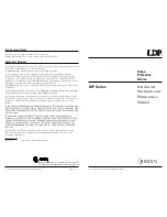 Предварительный просмотр 1 страницы Joslyn LDP Series Installation, Operation And Maintenance Manual