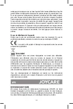 Предварительный просмотр 10 страницы Joycare JC-1423 Instruction Manual