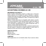 Предварительный просмотр 1 страницы Joycare JC-226 Manual