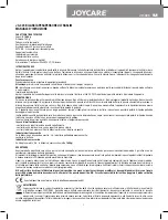 Preview for 1 page of Joycare JC-323 User Manual