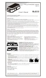 Preview for 1 page of Joyo MULTIMODE WAH Owner'S Manual