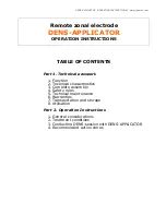 Preview for 1 page of JPA DENS-APPLICATOR Operation Instructions Manual