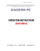 Preview for 1 page of JPA DiaDENS-PC Operation Instructions Manual