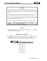 Preview for 2 page of JPS Communications NXU-2 Installation And Operation Manual