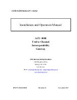 Preview for 1 page of JPS ACU-5000 Installation And Operation Manual