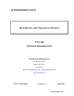 Предварительный просмотр 1 страницы JPS NXU-2B Installation And Operation Manual