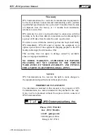 Preview for 2 page of JPS RTU-292 Installation And Operation Manual