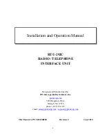 Предварительный просмотр 1 страницы JPS RTU-292C Installation And Operation Manual