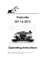 JR Transrotor ZET 1 Operating Instructions Manual preview