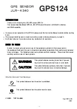 Preview for 1 page of JRC GPS 124 - Instruction Manual