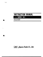 JRC NDR-91 Instruction Manual preview