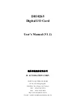 Preview for 1 page of JS Automation Corp DIO8265 User Manual